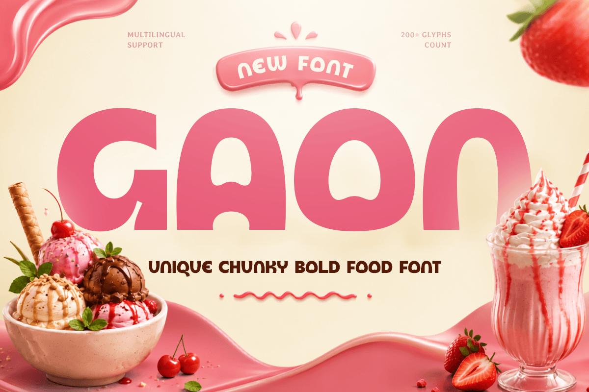Gaon-Lovely Valentine Food Font — image 1