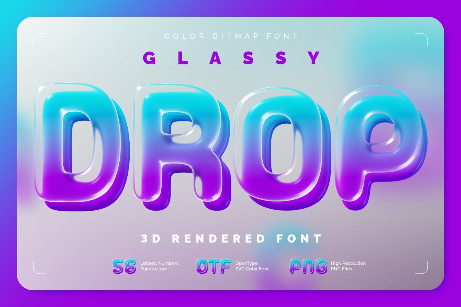 Glassy Drop - Color Bitmap Font — image 1