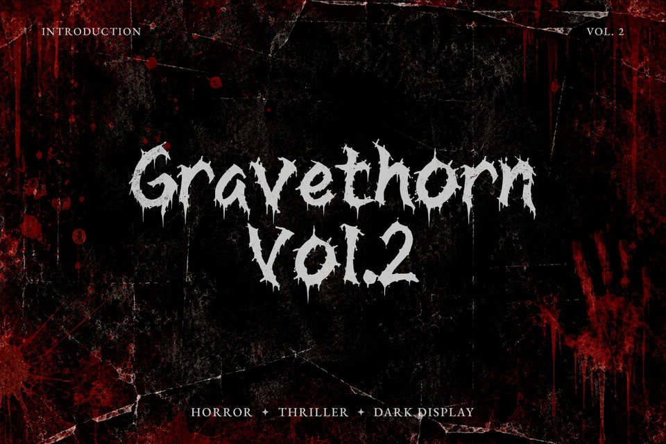 Font Gravethorn Vol. 2 — Distressed Horror Display Typeface
