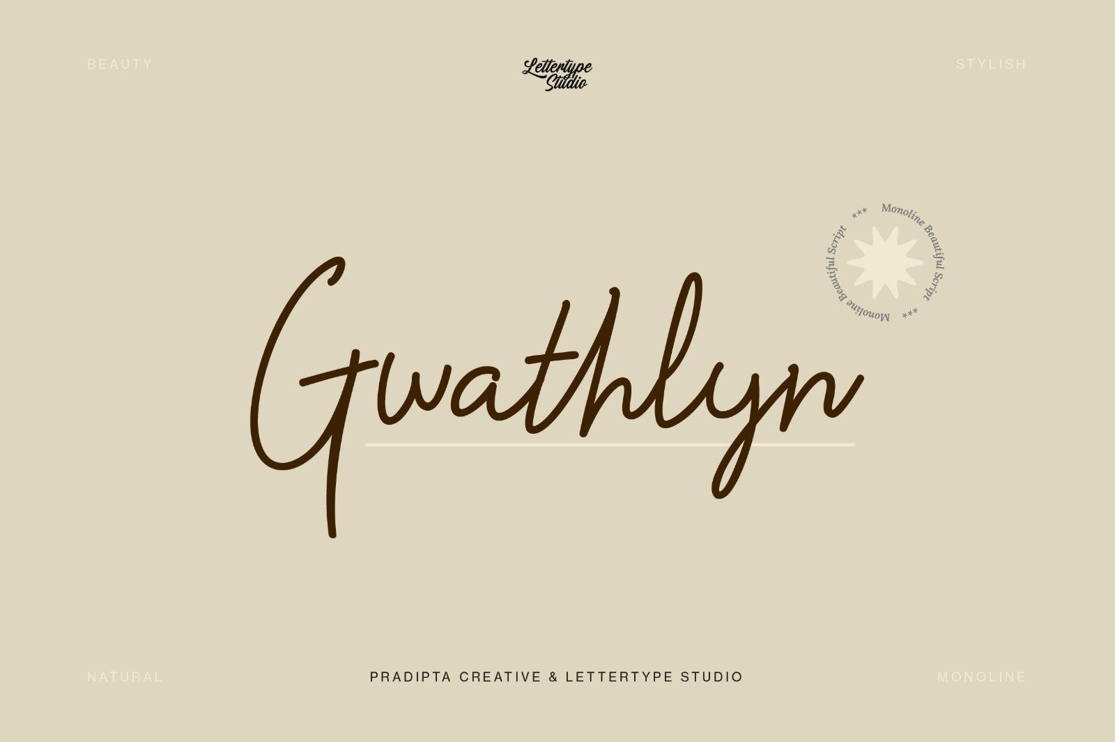 Gwathlyn Beauty Monoline Font — image 1