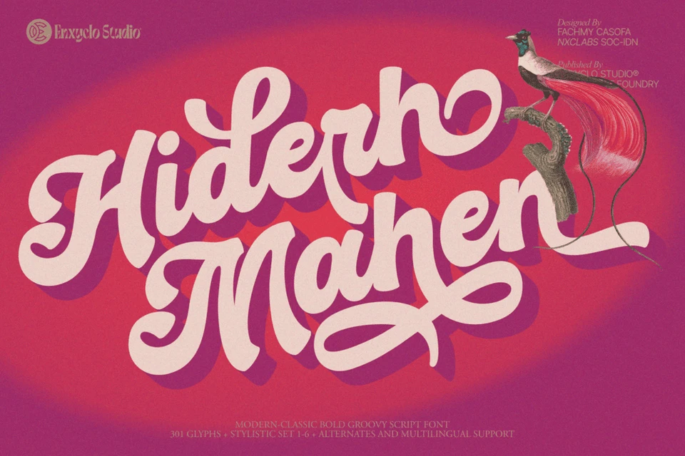Hiderh Mahen — Groovy Retro Font