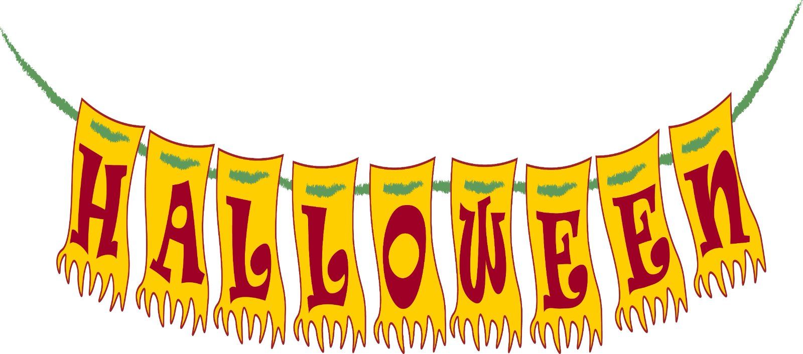 Halloween Garland with Fringed Letter Flags — image 1