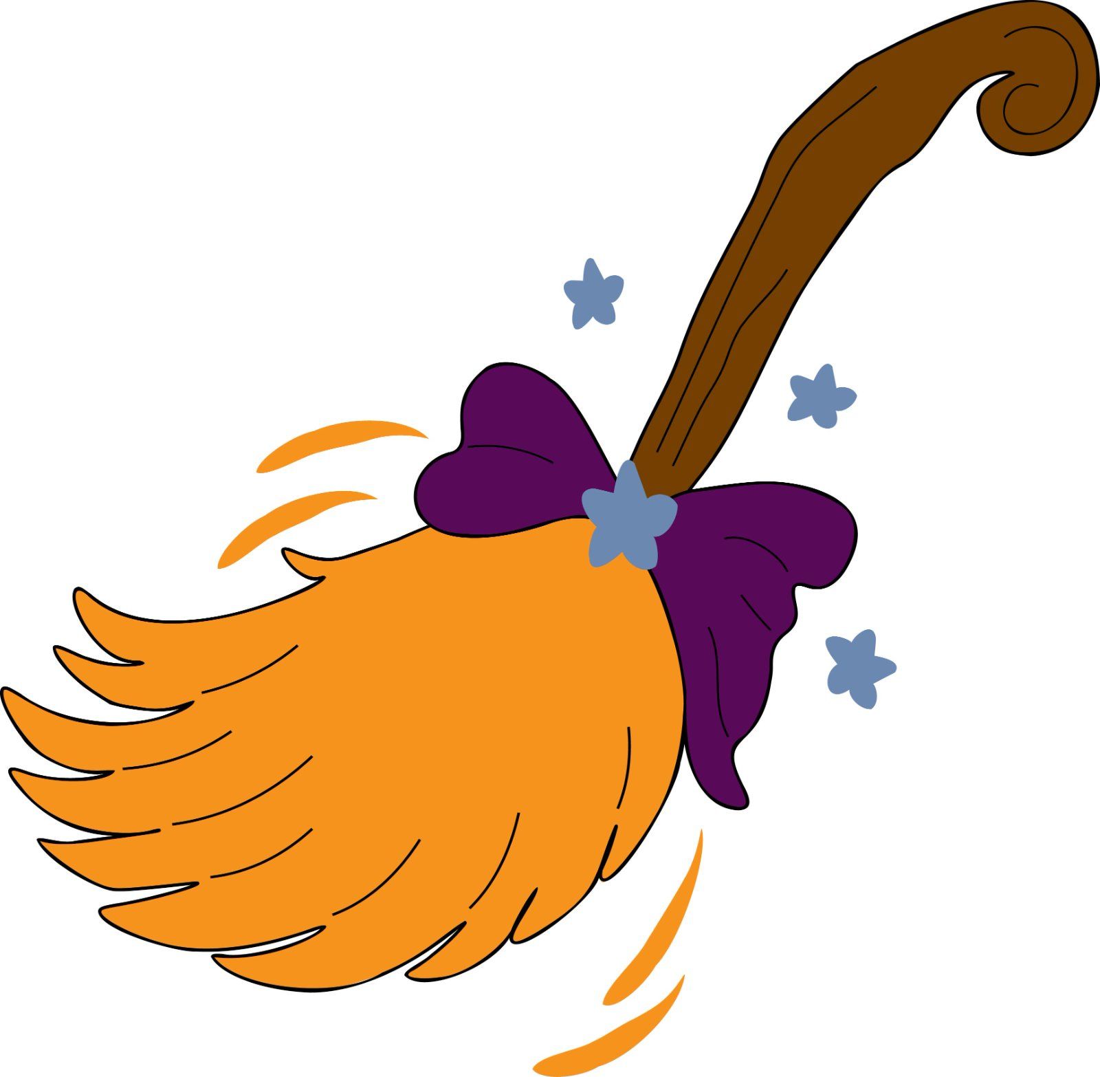 Halloween Witch Broom Swooshing with Stars — image 1