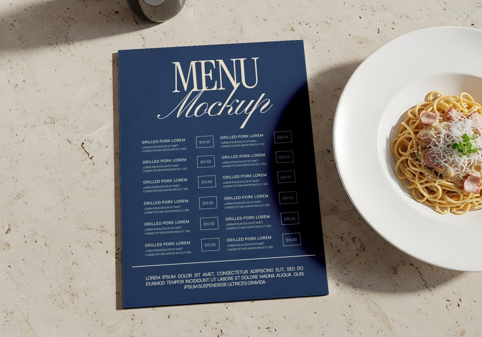 Premium Branding Blue Restaurant Mockup