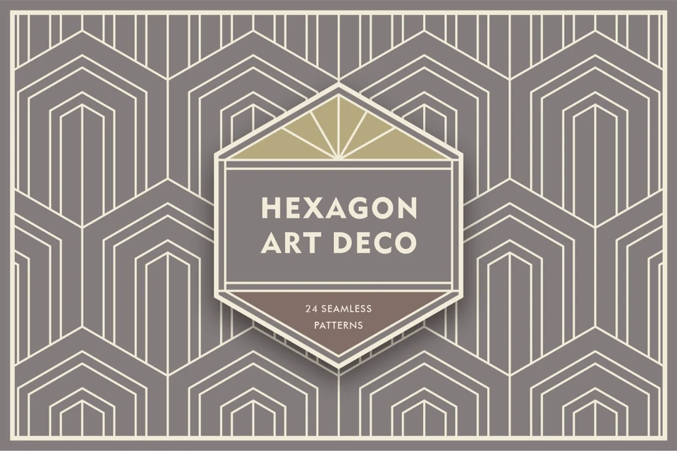 Hexagon Art Deco Seamless Patterns