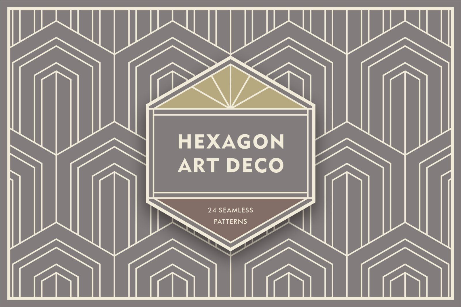 Hexagon Art Deco Seamless Patterns — image 1