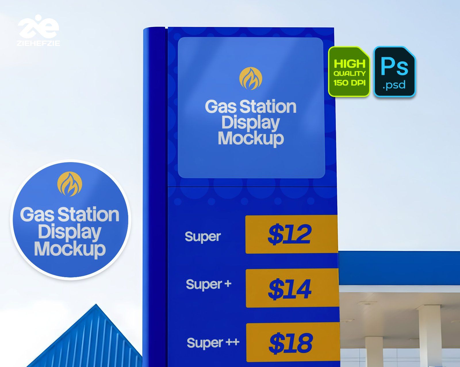 Gas Station Branding Mockup Bundle Vol.2 – 15 Premium PSD | Fuel Pump, Display Board, Uniform & Tank