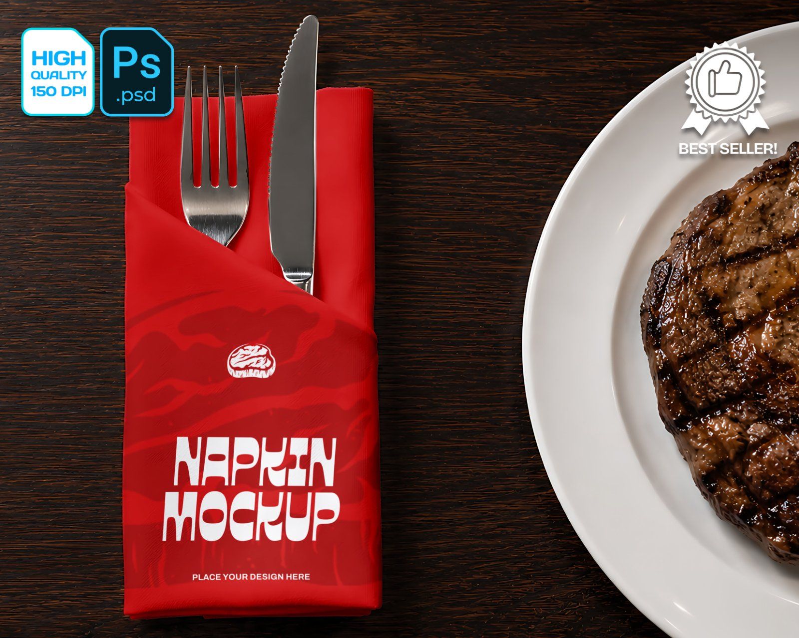Premium Steakhouse Restaurant Branding Mockup Bundle – 15 Luxury PSD Scenes for Steak House, Bistro