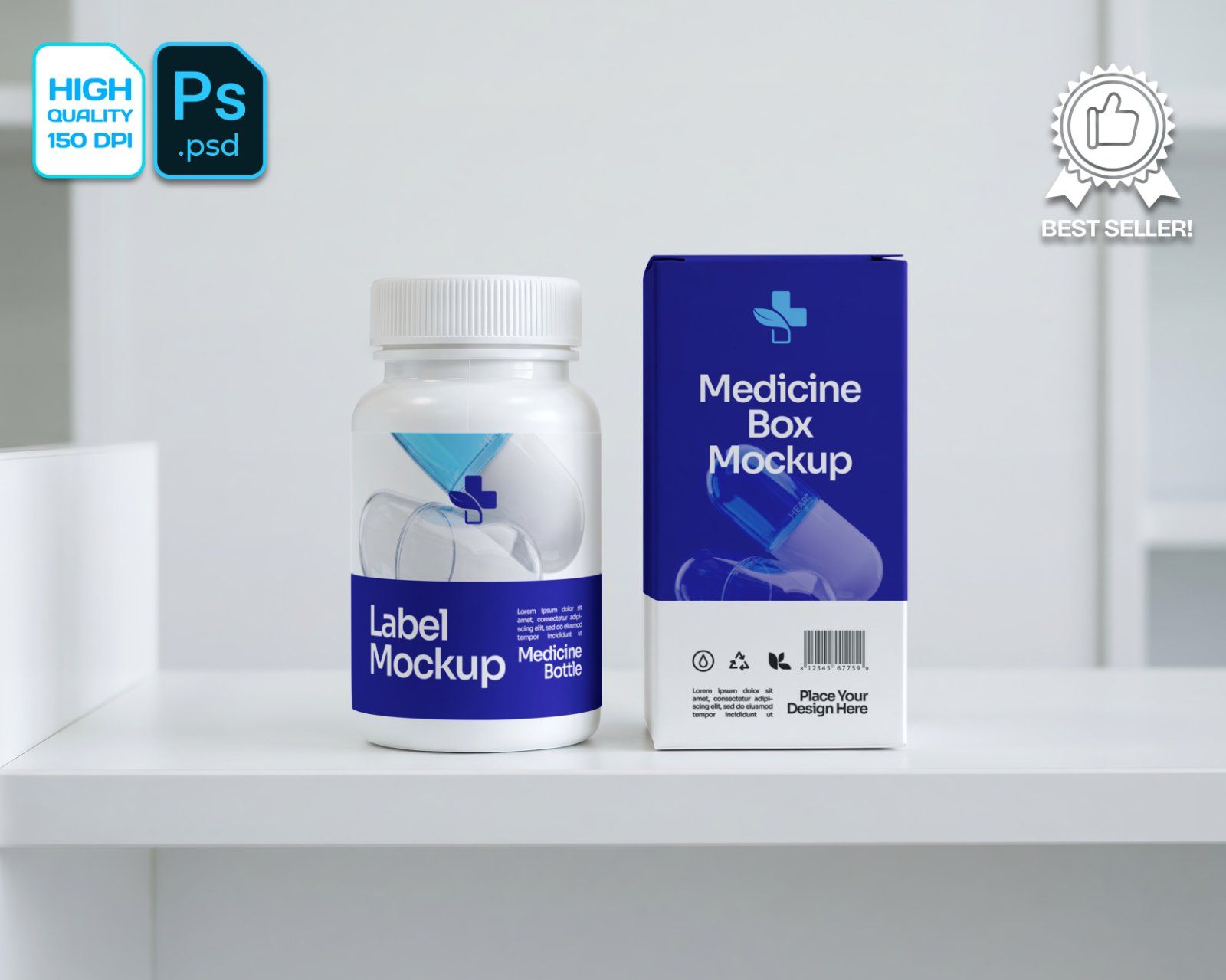 Premium Pharmacy Store Branding Mockup Bundle – 15 Professional Medical & Healthcare PSD Scenes