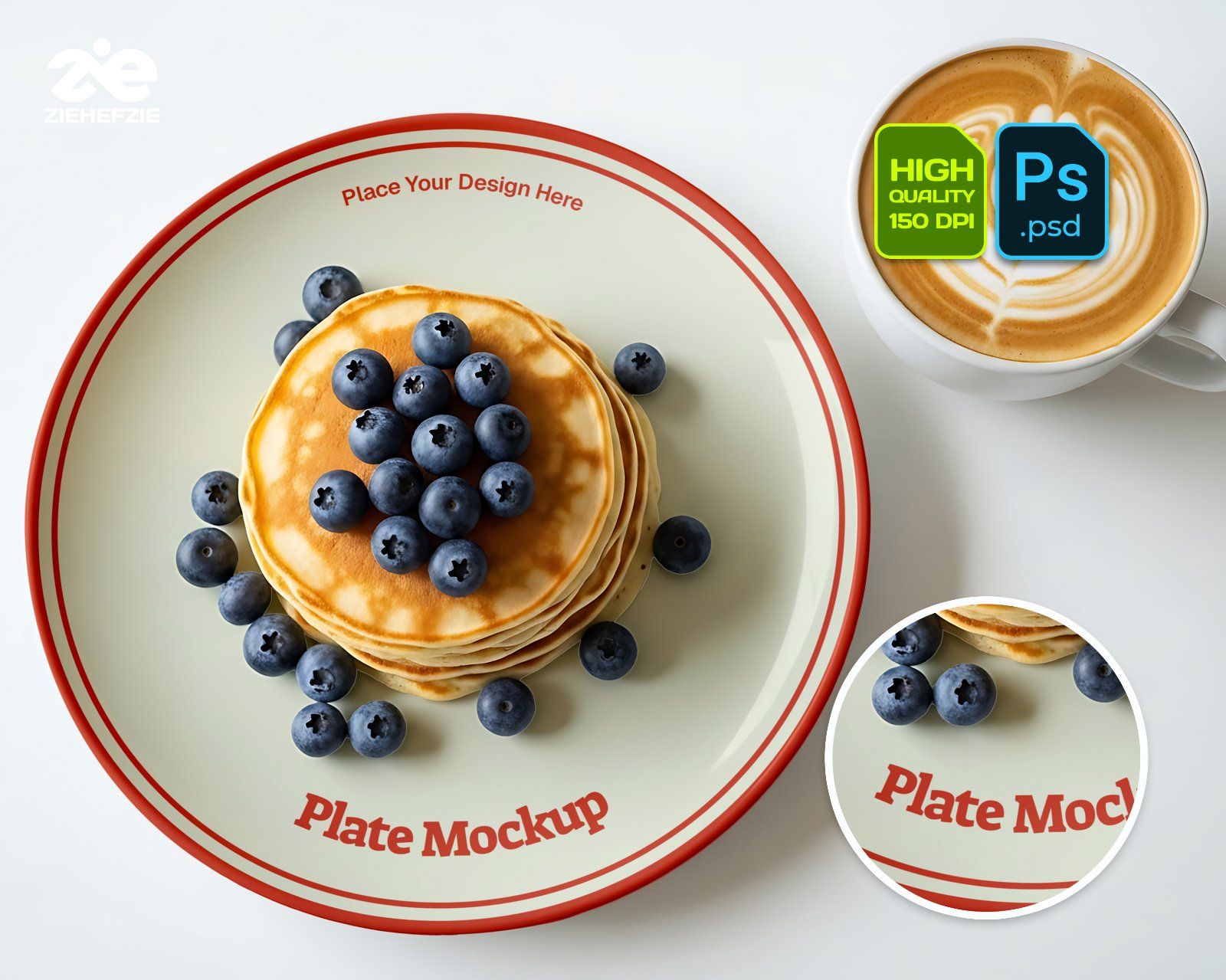 Breakfast Café Mockup Bundle PSD – Menu, Packaging, Apron & Coffee Branding Scene