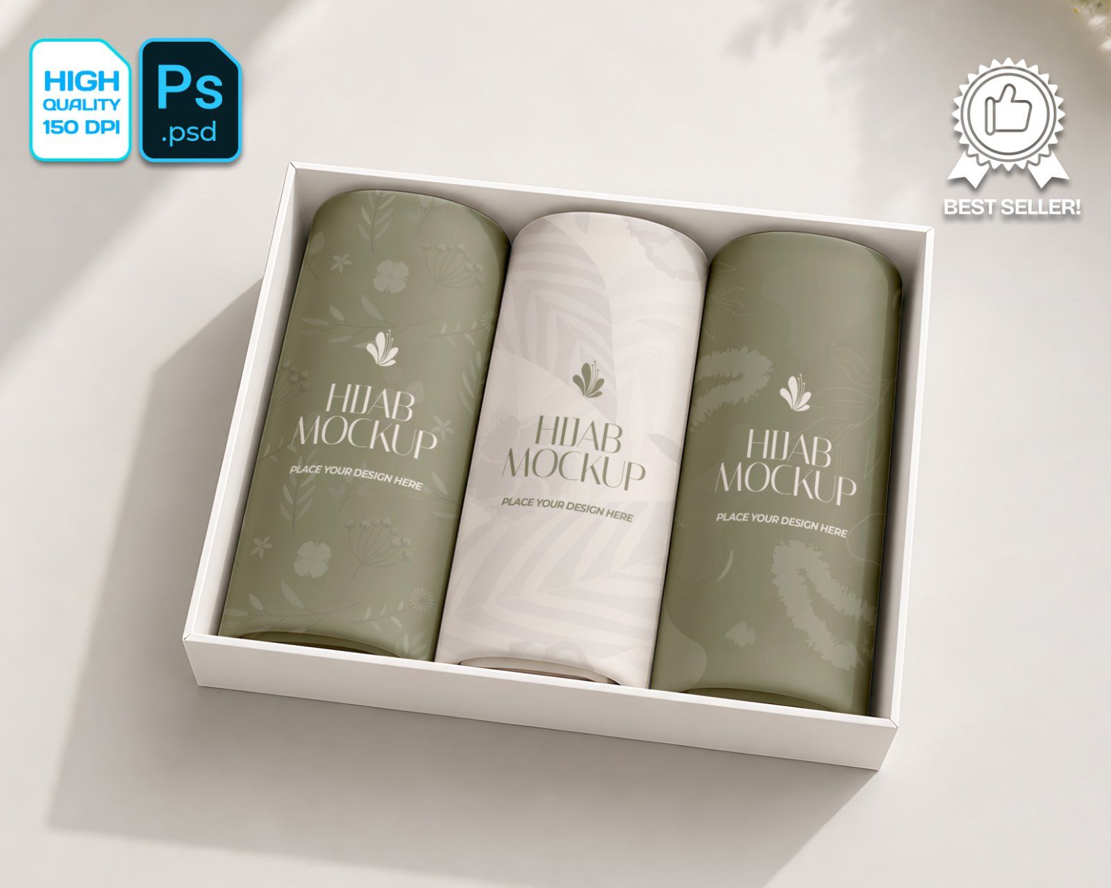 Premium Muslim Clothing Store Mockup Bundle – 15 Aesthetic PSD Scenes for Hijab Boutique, Modest Fas