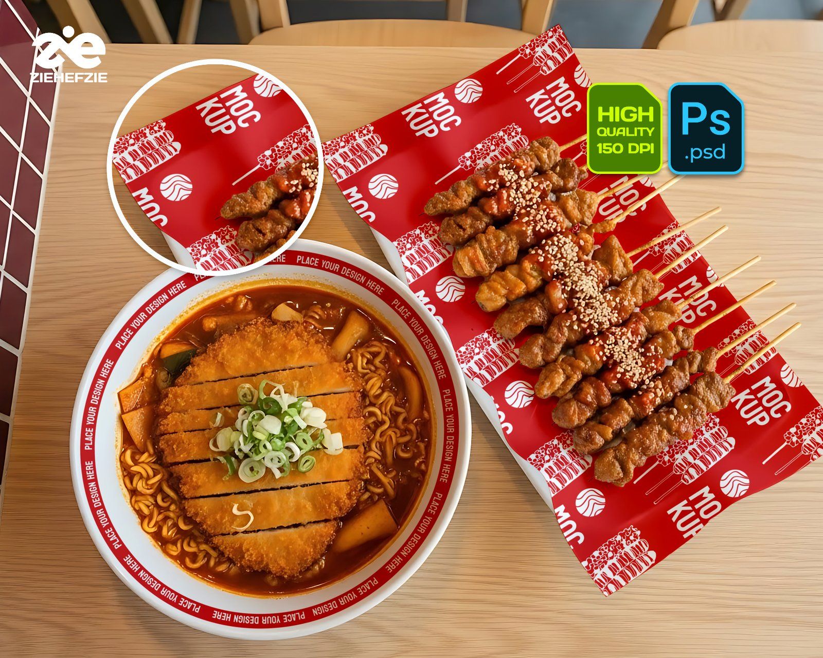 Korean Restaurant Mockup Bundle PSD – 15 Mockup Food Branding & Interior Design