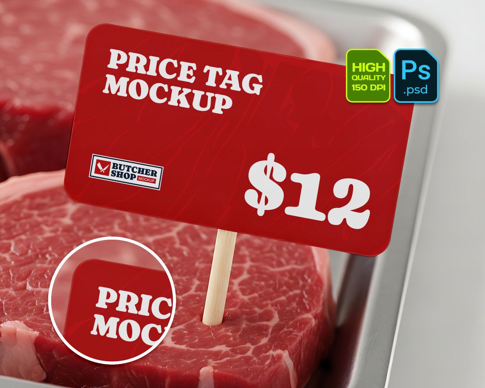 Meat & Fish Market Mockup Bundle – 15 PSD Templates for Butcher Shop Branding