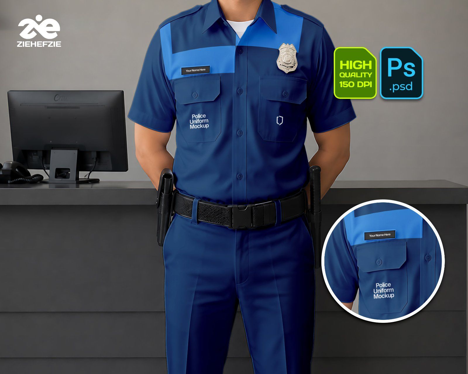 Premium Police or Security Branding Mockup Bundle – 15 Tactical PSD Scenes for Law Enforcement, Unif