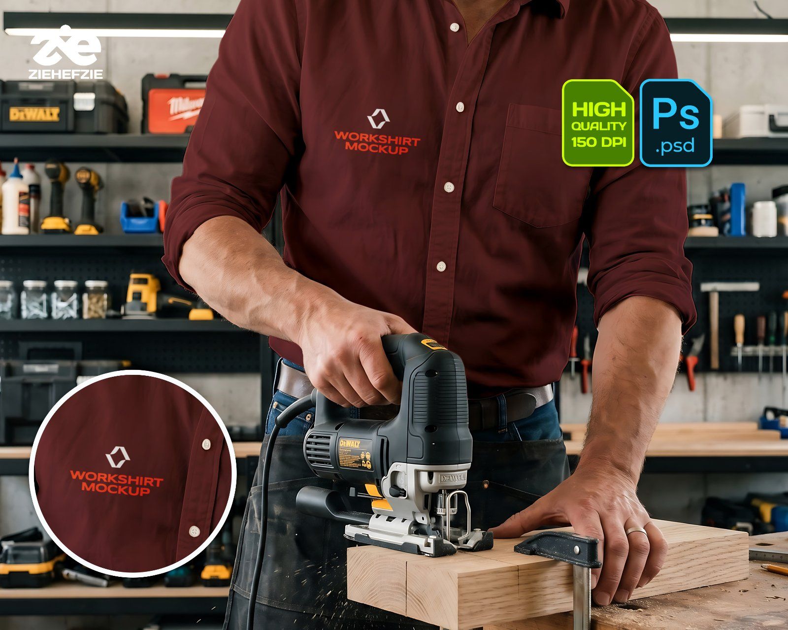 Ultimate Branding Carpenter Mockup Bundle – 15 Premium PSD Scenes for Woodworking & Industrial Ident