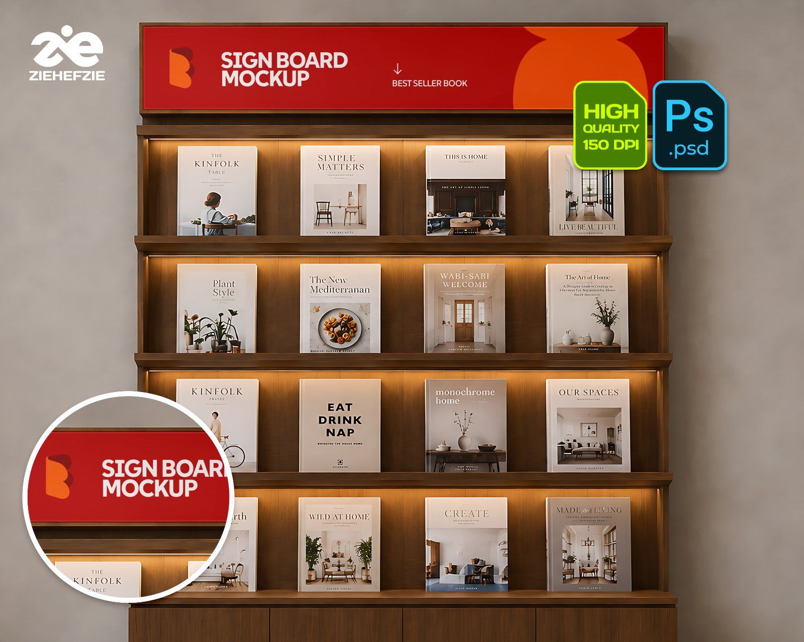 Premium Book Store Branding Mockup Bundle – 15 Literary PSD Scenes for Bookstores, Publishing Houses