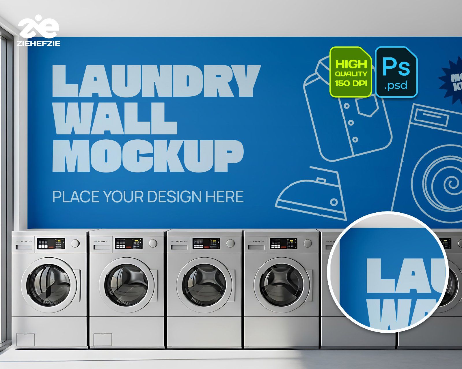 Laundry Shop Mockup Bundle – 15 PSD Templates for Branding, Packaging, and Interior Display