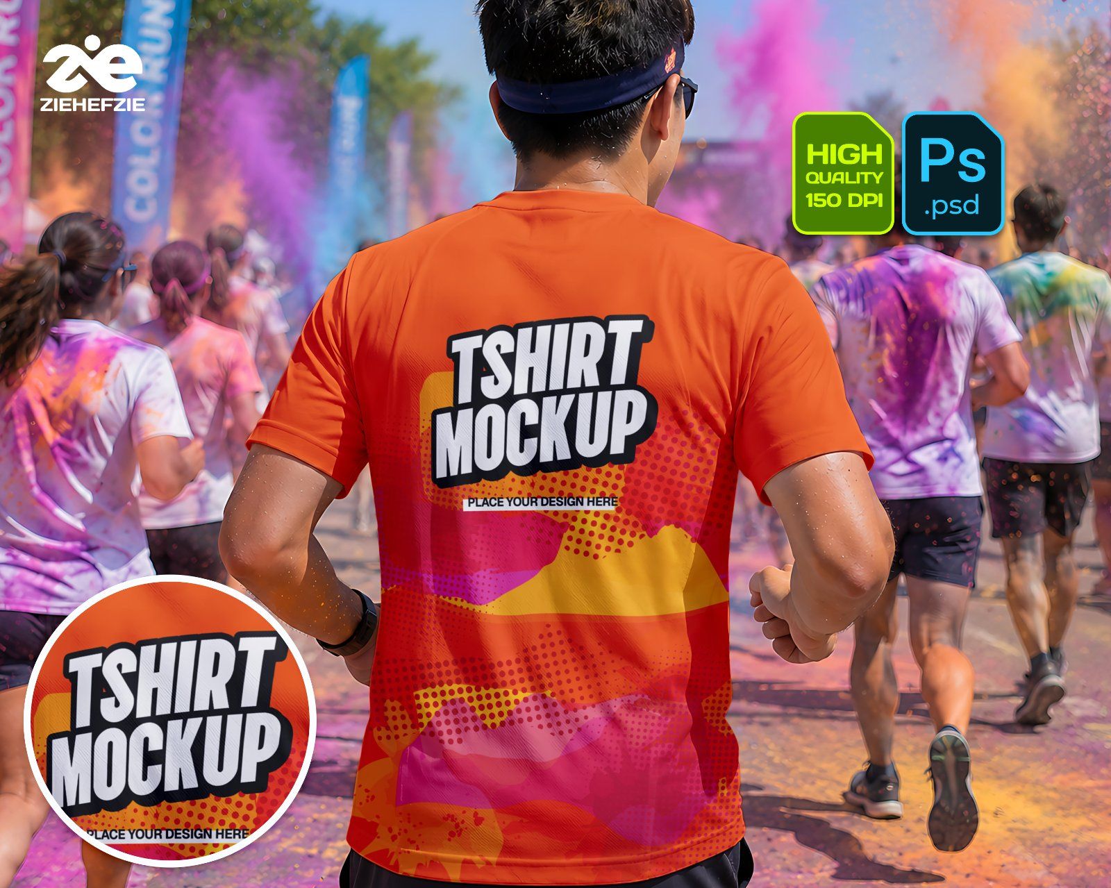 Premium Color Run Event Mockup Bundle – 15 Dynamic PSD Scenes for Sports Festival & Marathon Brandin