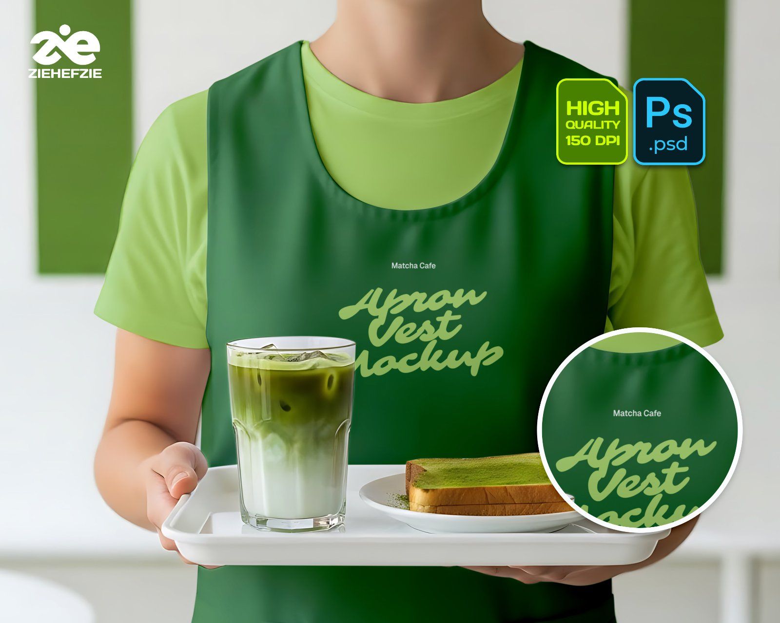 Matcha Cafe Mockup Bundle PSD – Cafe Branding & Packaging Presentation