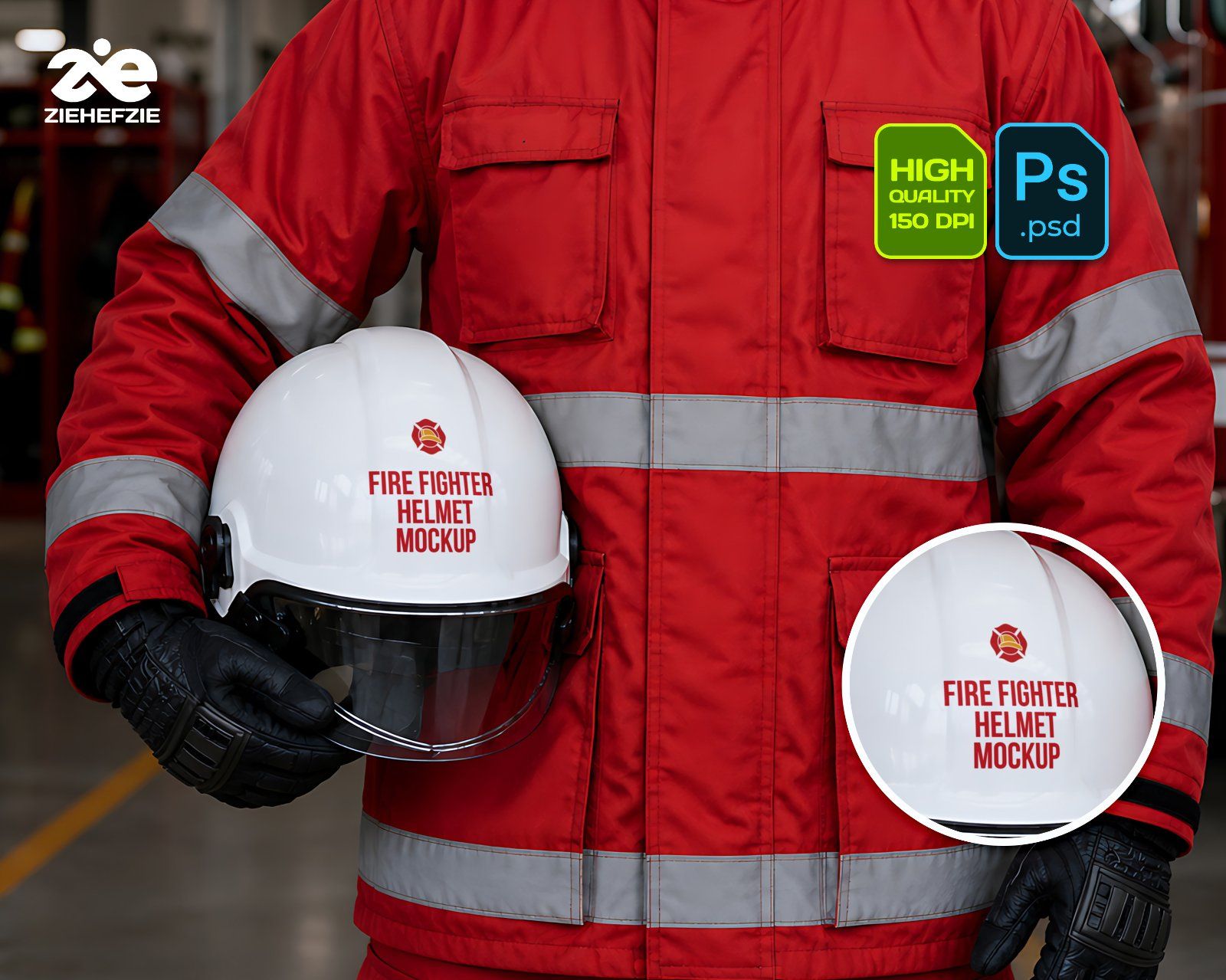Premium Fire Fighter Branding Mockup Bundle – 15 Rescue PSD Scenes for Emergency Uniforms, Vehicles