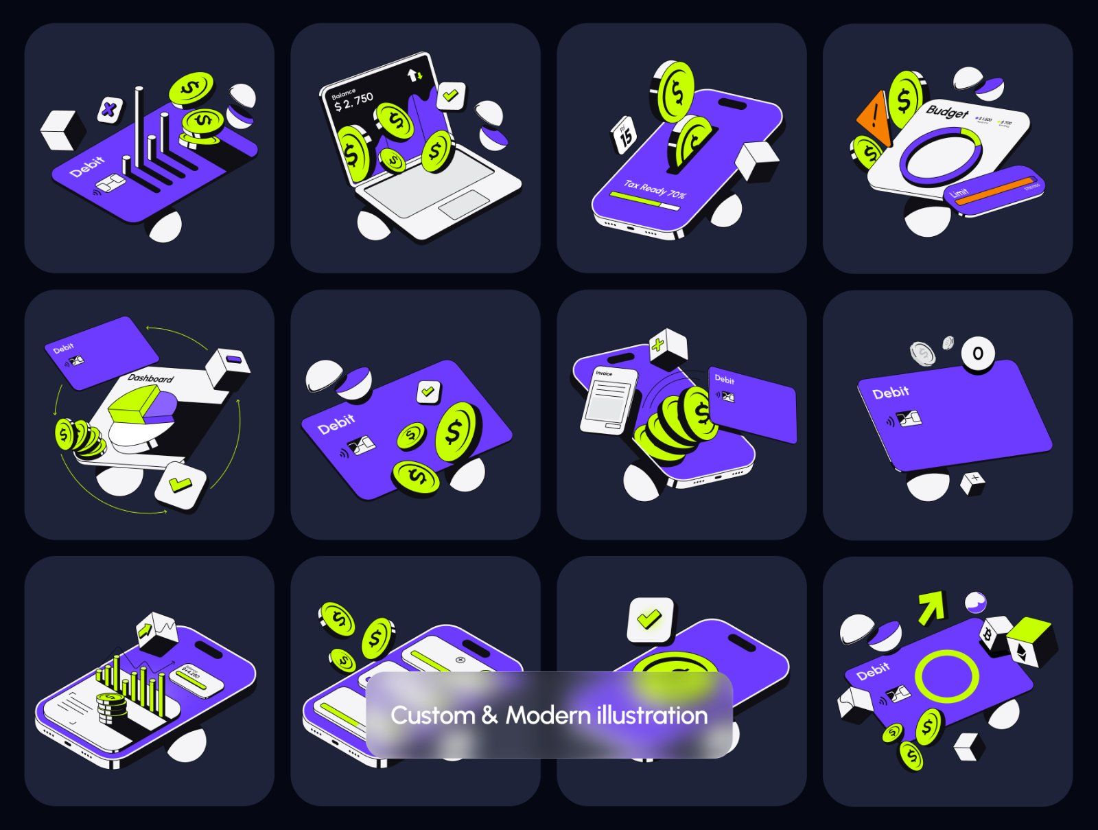 Finance App UI Kit & Fintech Illustration Pack — image 7