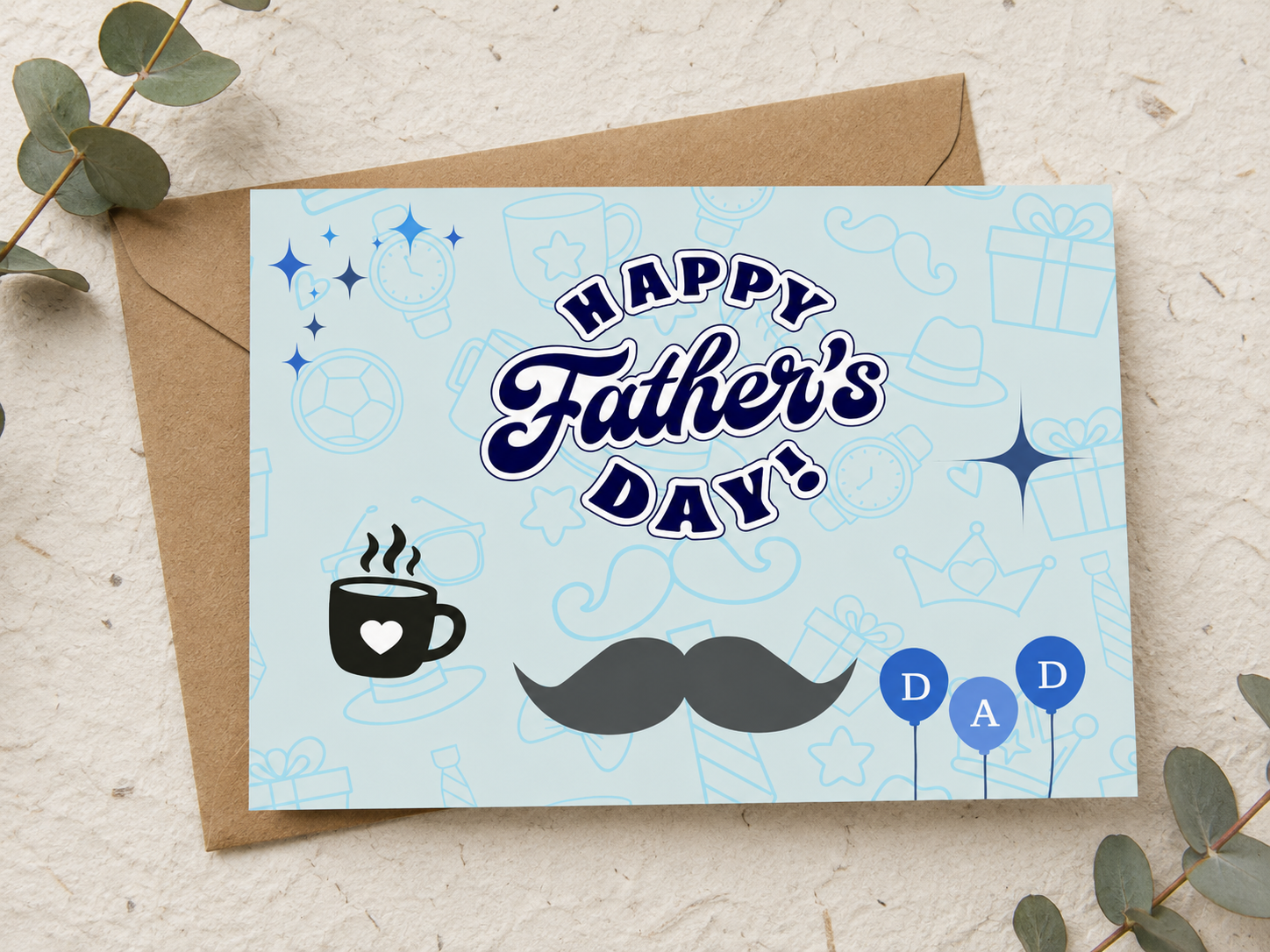 Modern Father’s Day Card Printable | Instant Download | DIY Greeting Card — image 1