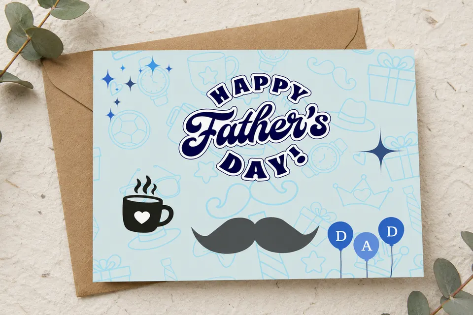 Modern Father’s Day Card Printable | Instant Download | DIY Greeting Card