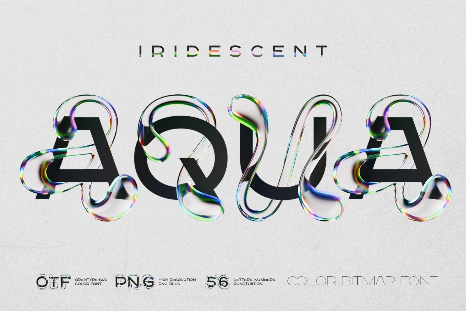 Iridescent Aqua - Color Bitmap Font — image 1