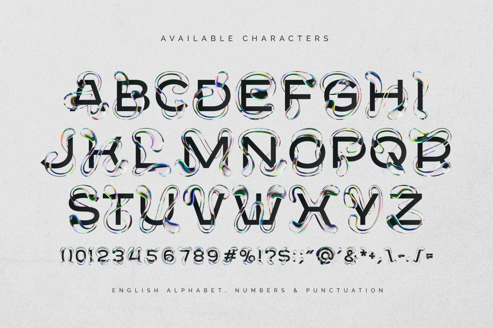 Iridescent Aqua - Color Bitmap Font — image 4