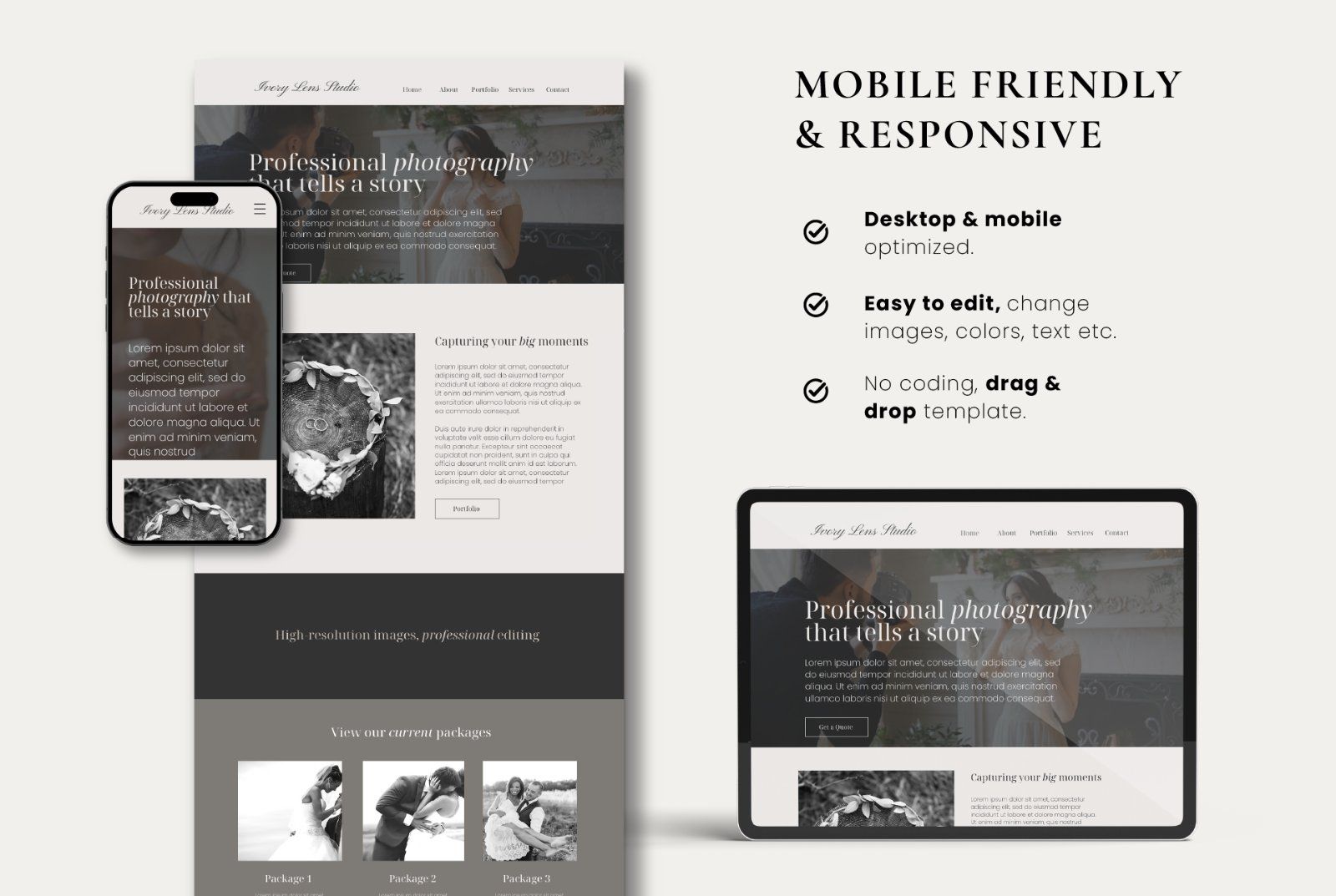 Wix Photography Website Template | Modern Photographer Portfolio