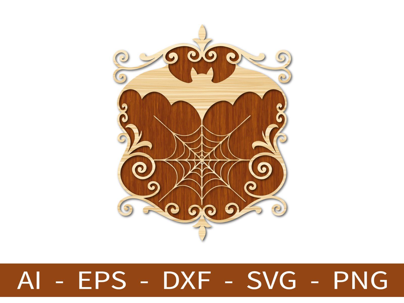 Halloween Bat Spiderweb Wall Art Decorative Laser Cut Design — image 2