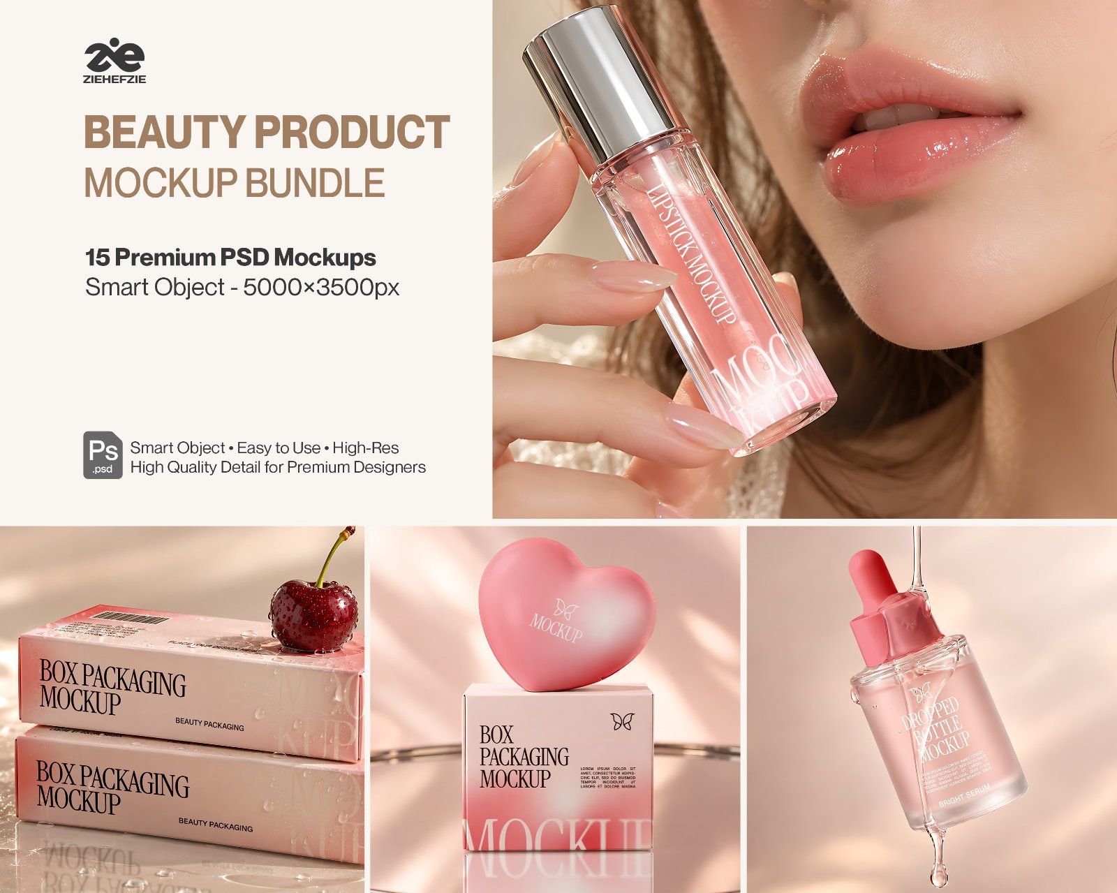 Beauty Product Mockup Bundle 15 PSD Cosmetics & Beauty Brand — image 1