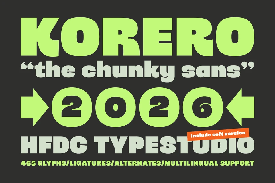 Korero HF Bold Chunky Display Font
