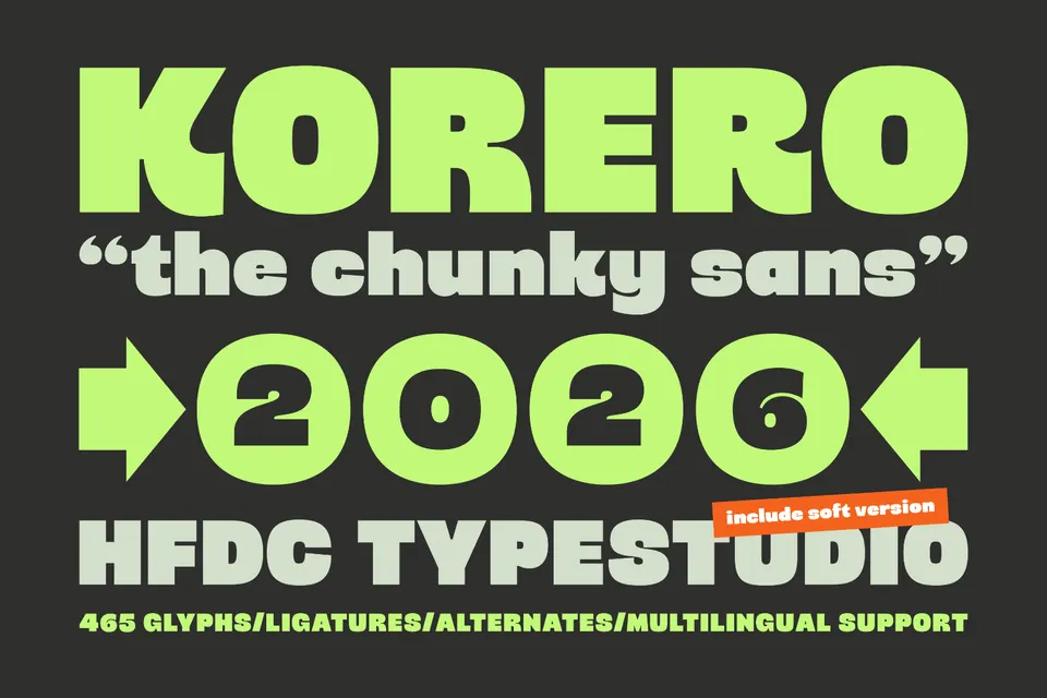 Korero HF Bold Chunky Display Font