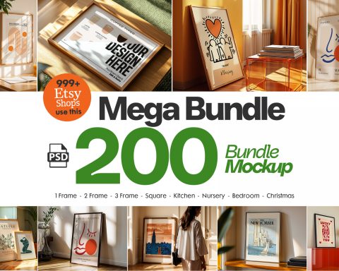 200+ Frames Mockup PSD Bundle: Wall Art Mockups for Designers