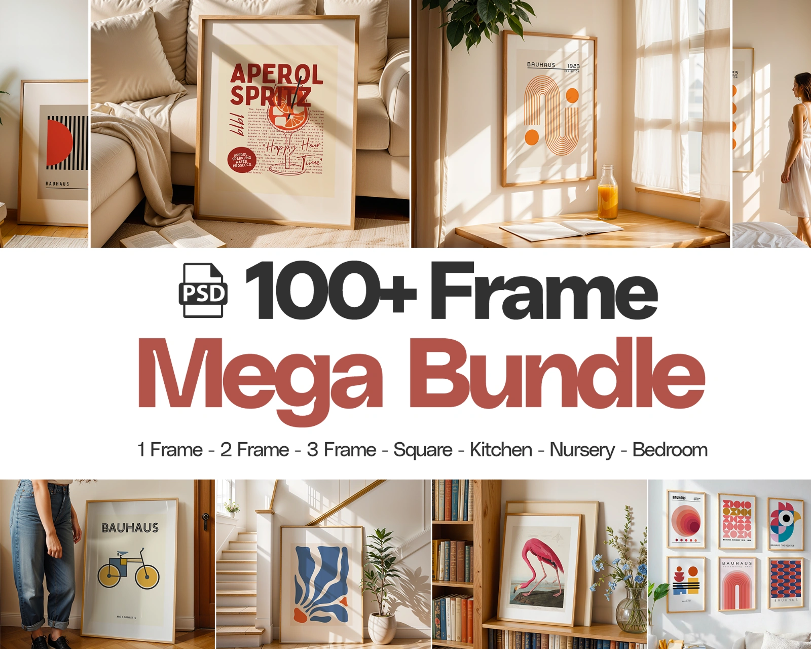 100+ Frame Mockup PSD Bundle Set — image 1