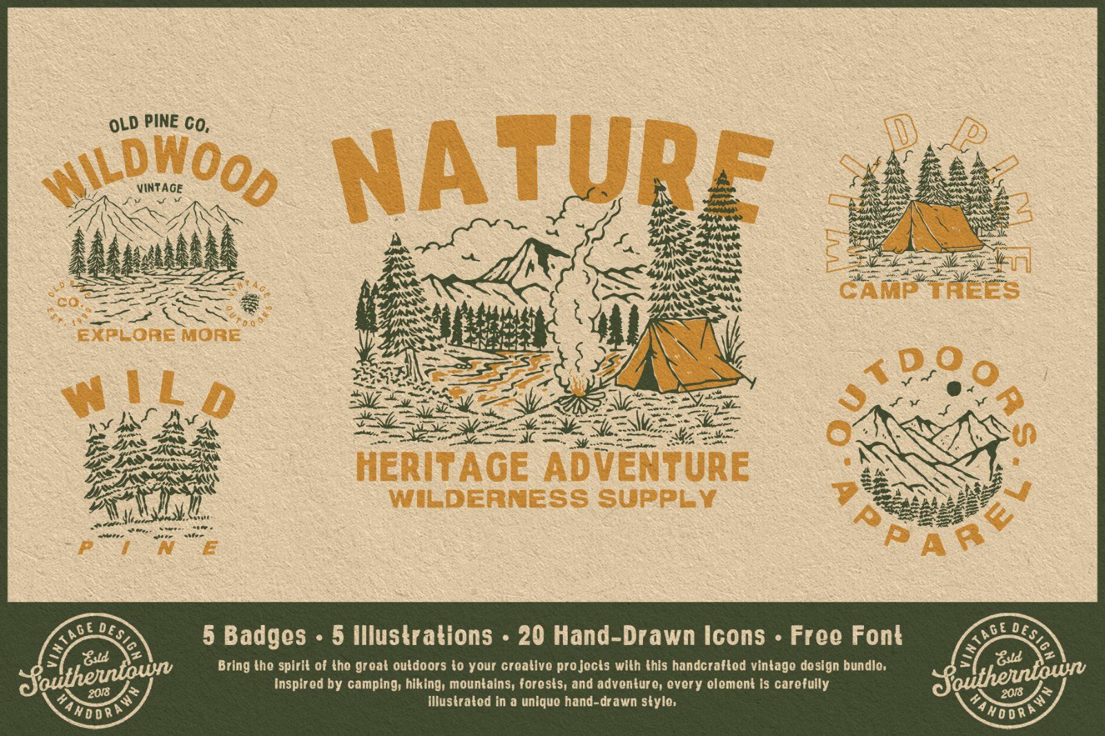 30 Hand Drawn Outdoor Adventure — image 2