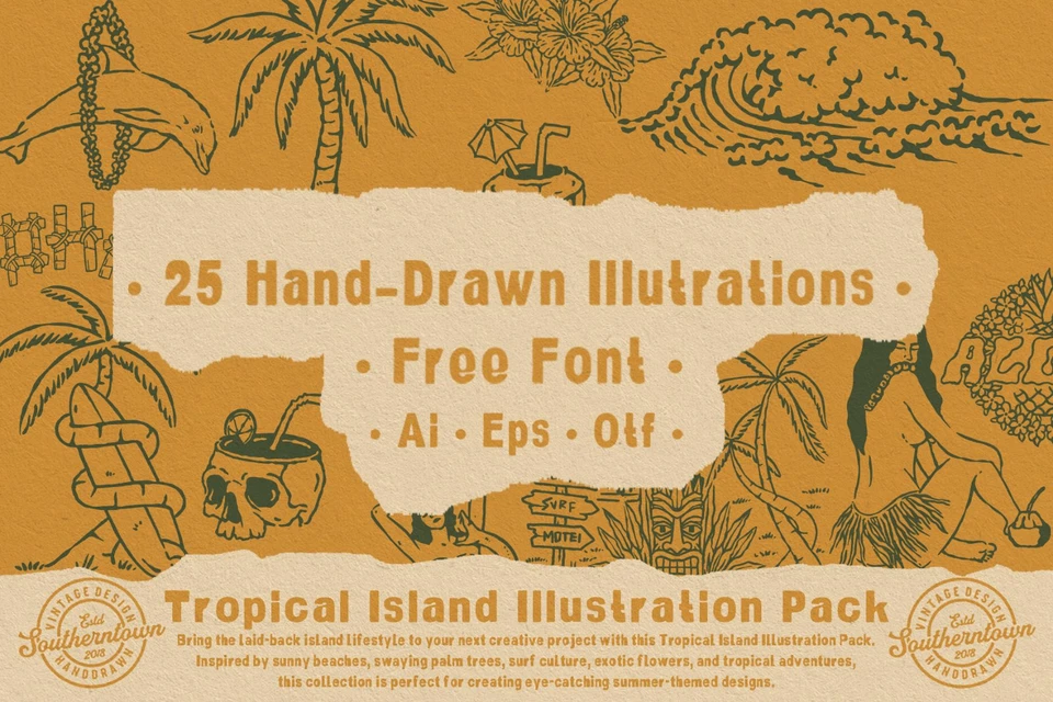 25 Tropical Island Illustrations