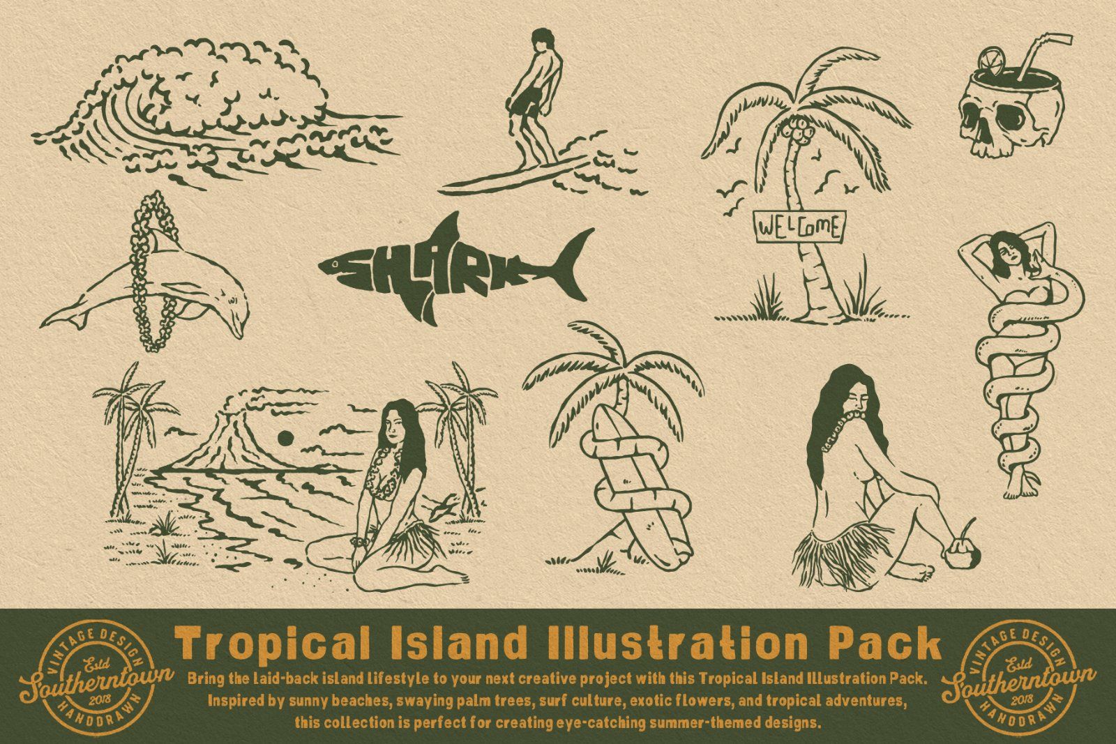 25 Tropical Island Illustrations — image 4