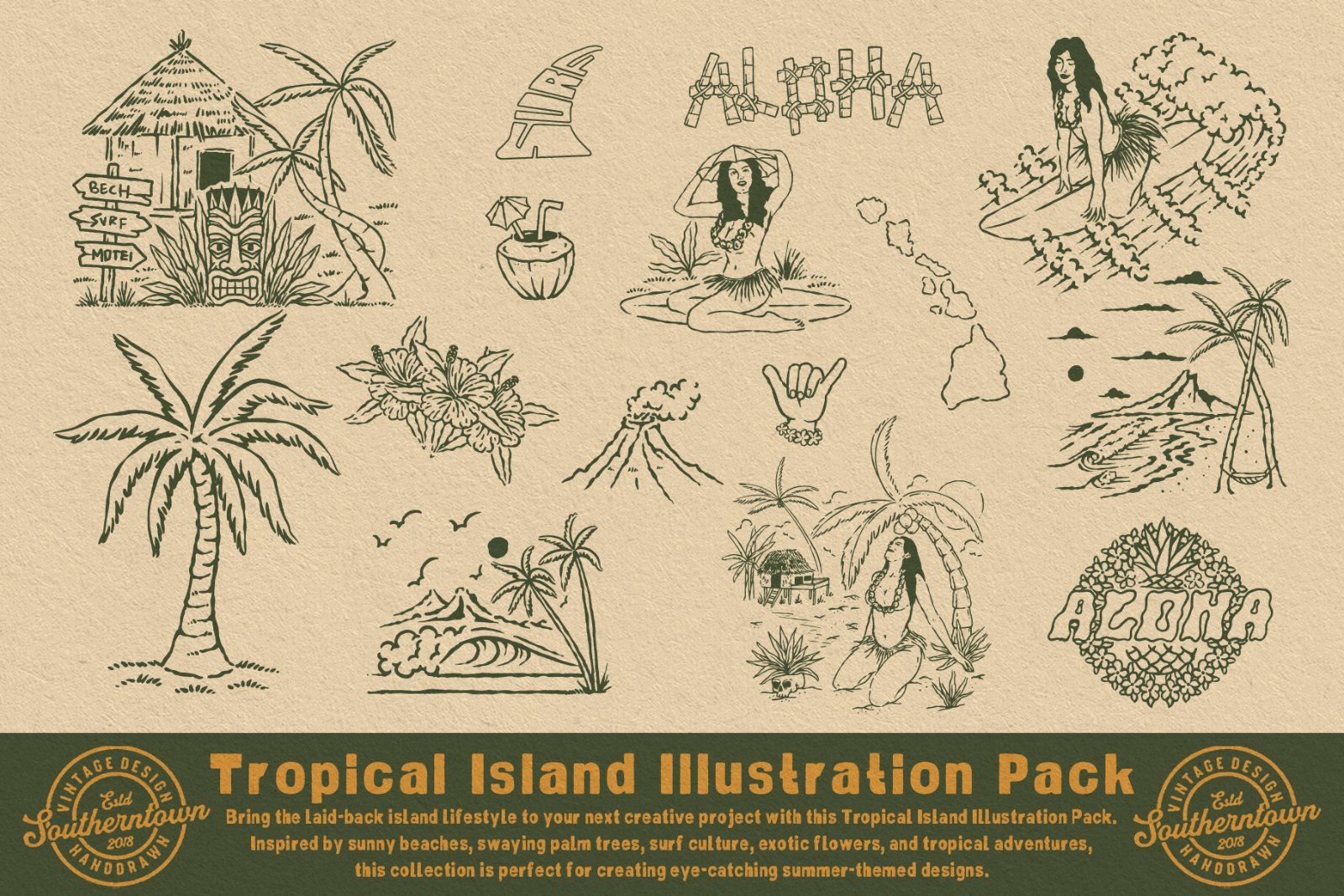 25 Tropical Island Illustrations — image 5