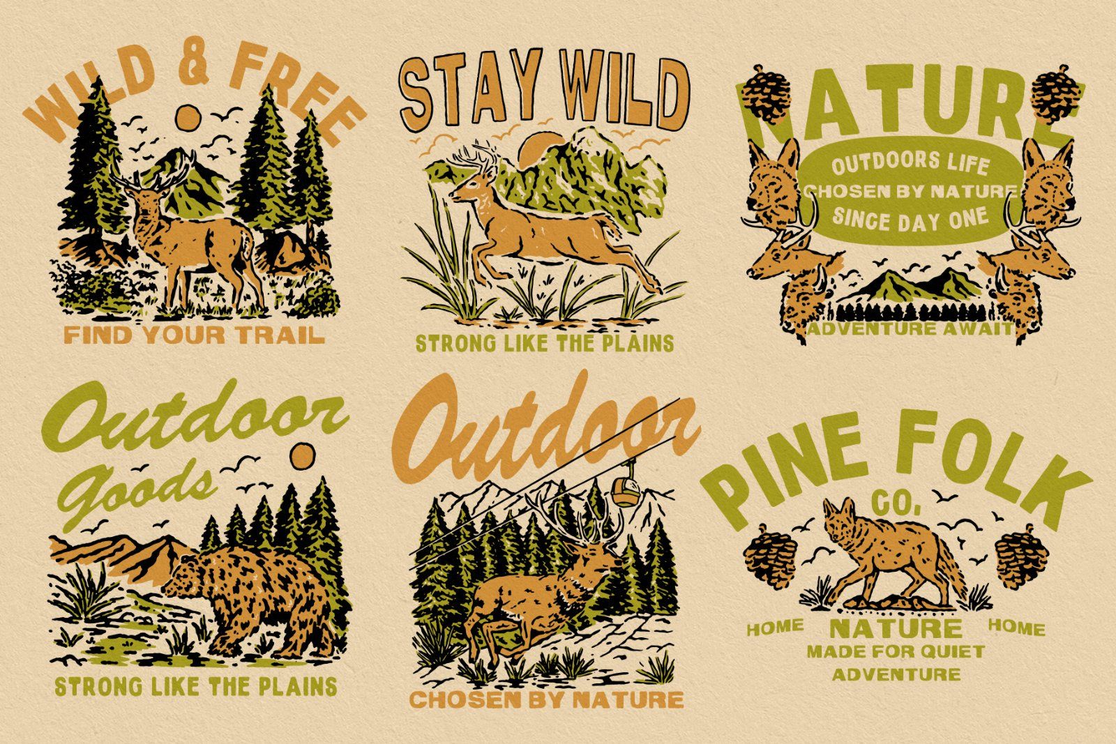 40 Outdoor Illustrations + Font use — image 5