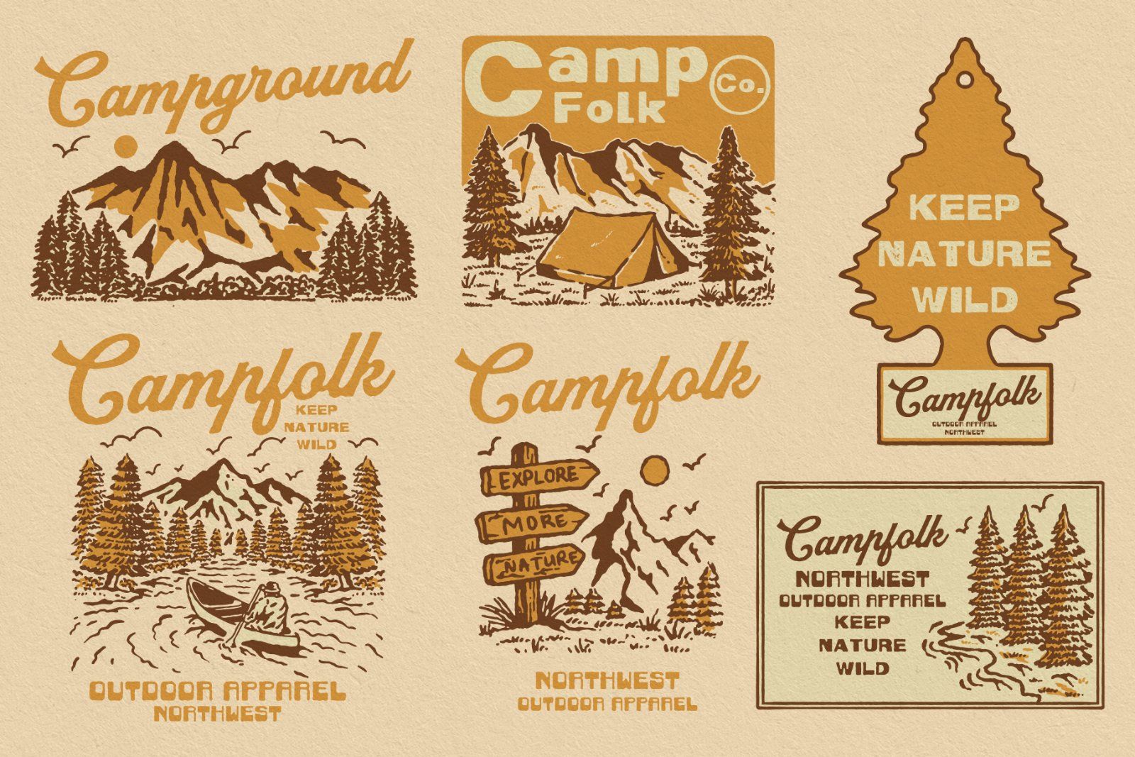 40 Outdoor Illustrations + Font use — image 7