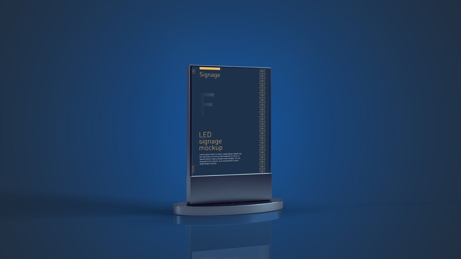 LED Acrylic Signage Mockup – 5 PSD Files, Illuminated Display Stand & Lightbox Branding Mockup