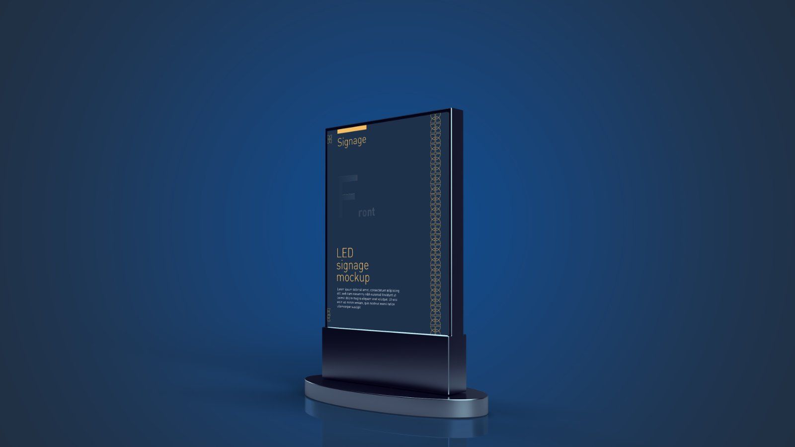 LED Acrylic Signage Mockup – 5 PSD Files, Illuminated Display Stand & Lightbox Branding Mockup