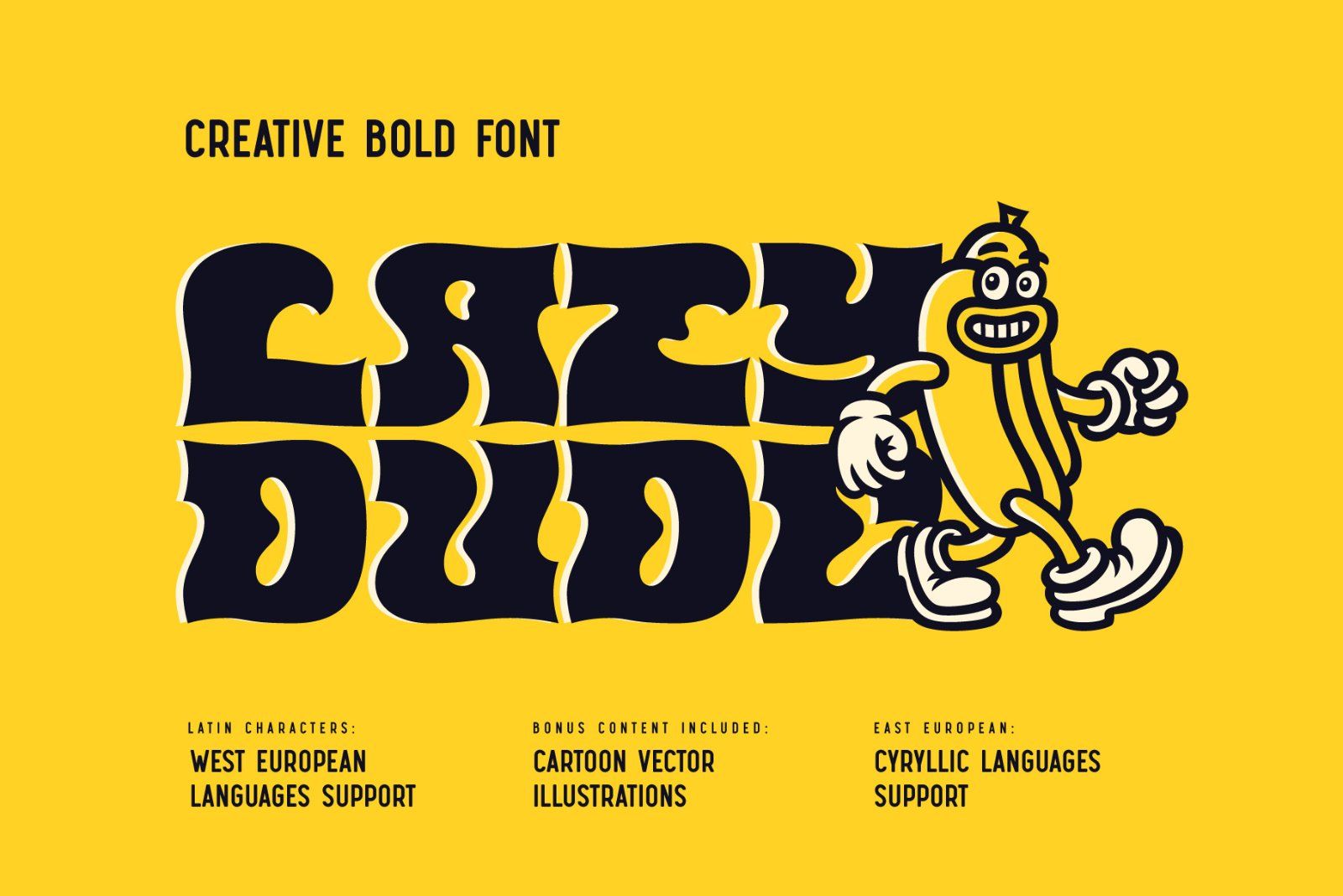 Lazy Dude - font and illustrations — image 1