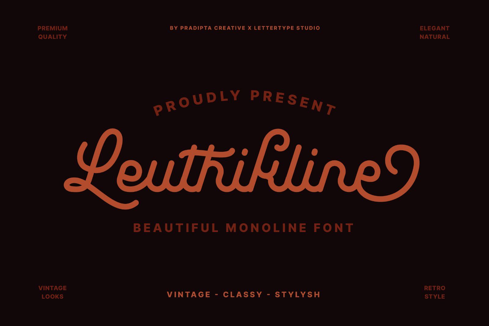 Leuthikline Beautiful Monoline Font — image 1