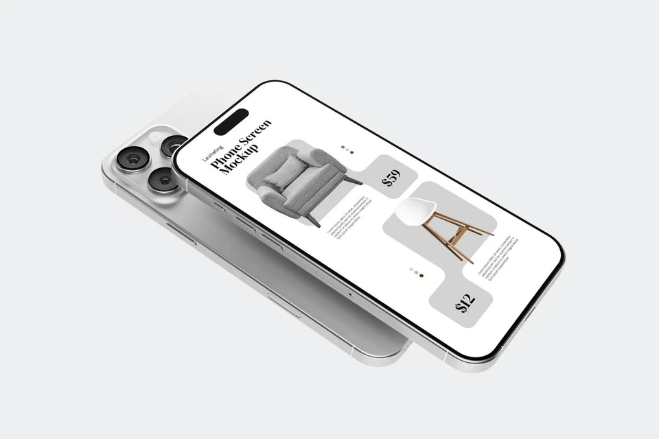 Levitating Phone Screen Mockup V1