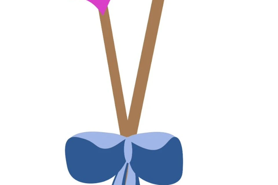 Love Heart Sticks Tied with a Blue Bow