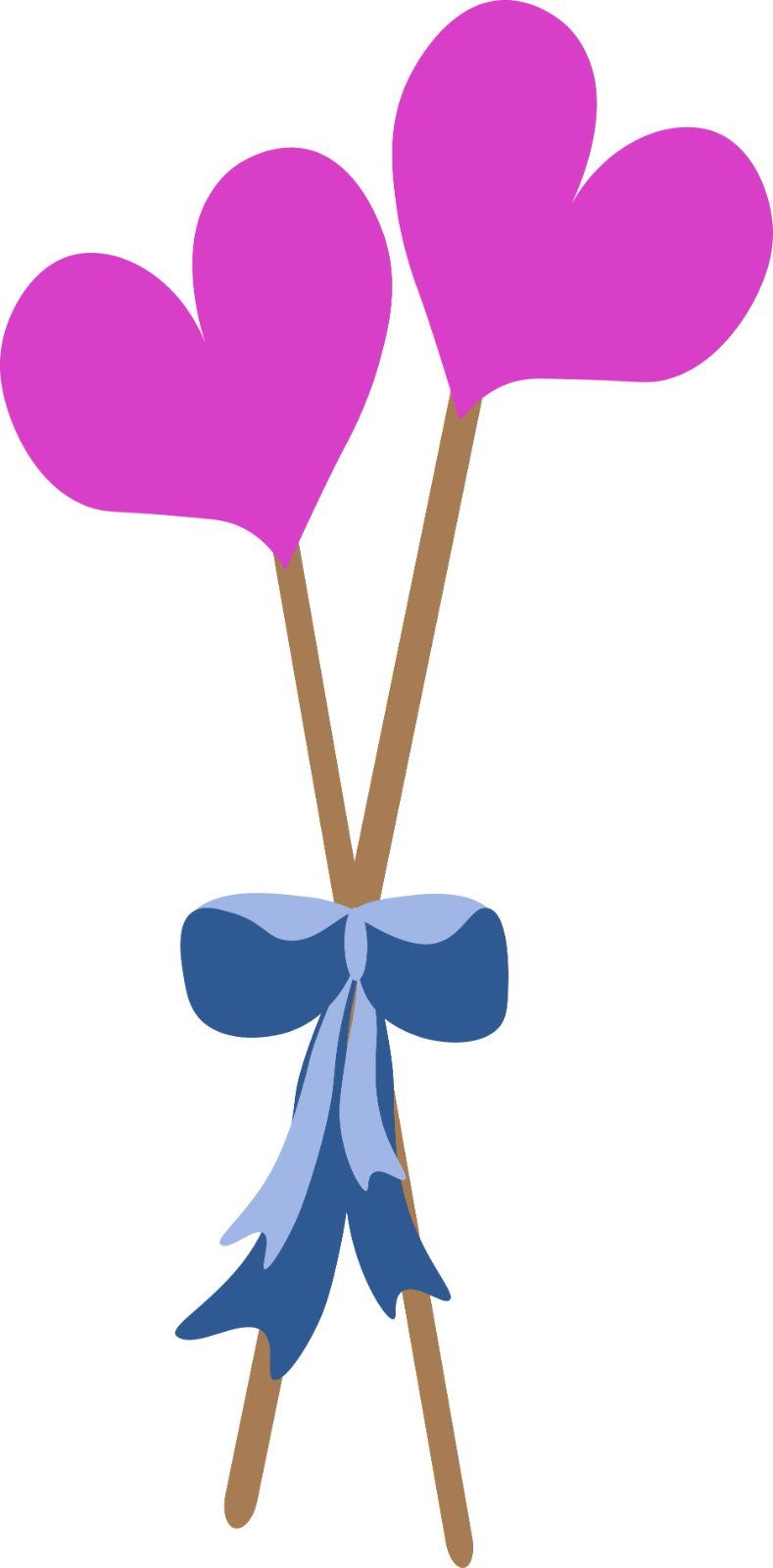 Love Heart Sticks Tied with a Blue Bow — image 1