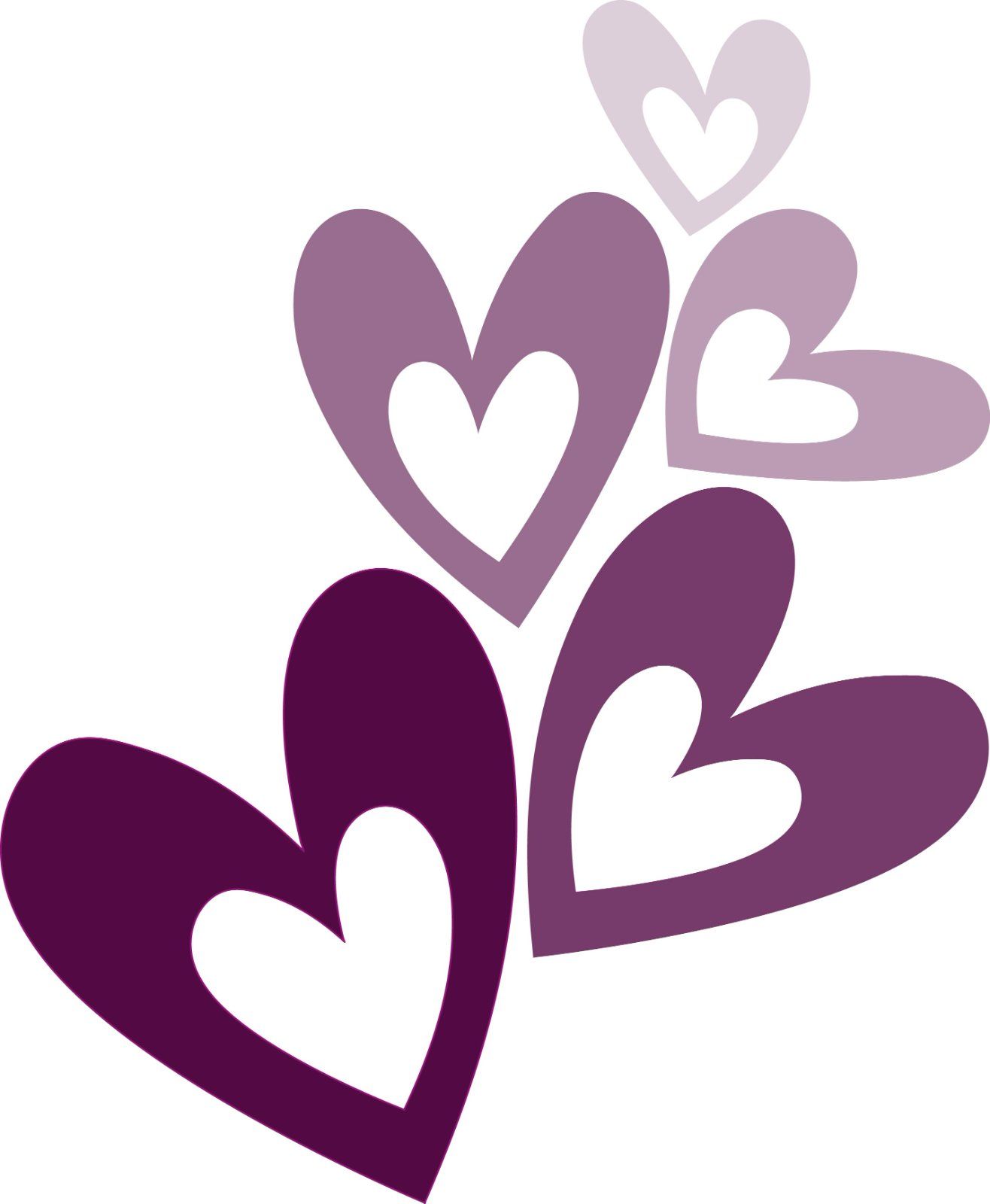 Love Hearts Floating Up in Purple Shades — image 1